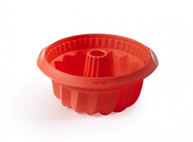 Lékué kuglóf sütőforma, 22cm, piros színben