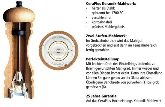 "Frankfurt" sóőrlő - pácolt wenge, 30cm, ZASSENHAUS®